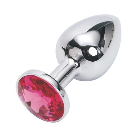 Анальная пробка Silver Plug Pink  Jewel